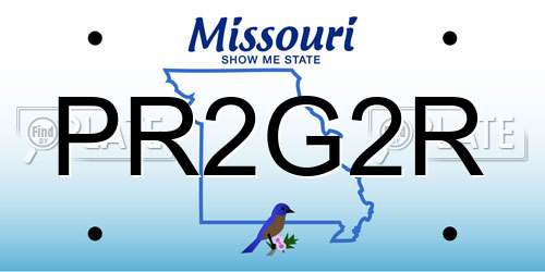 PR2G2R Missouri License Plate