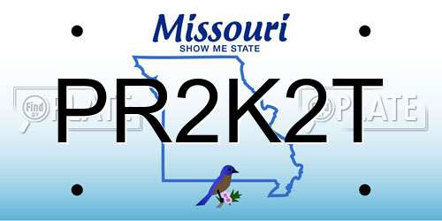 PR2K2T Missouri License Plate