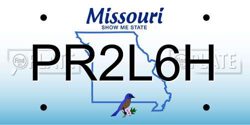 PR2L6H Missouri License Plate