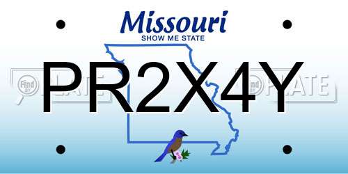PR2X4Y Missouri License Plate