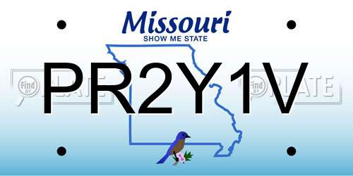 PR2Y1V Missouri License Plate