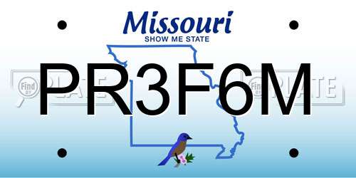 PR3F6M Missouri License Plate