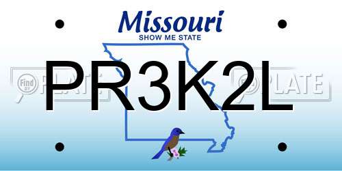 PR3K2L Missouri License Plate