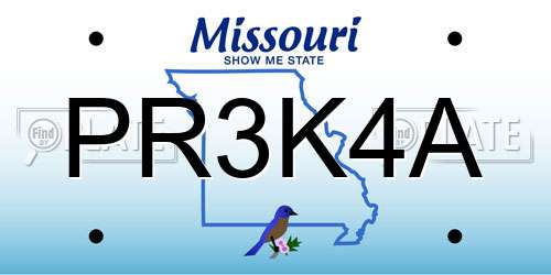 PR3K4A Missouri License Plate