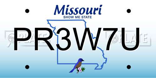 PR3W7U Missouri License Plate
