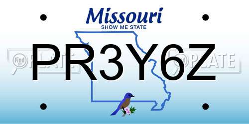 PR3Y6Z Missouri License Plate