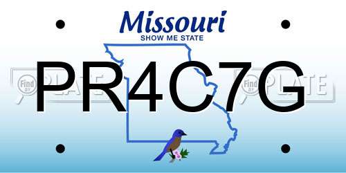 PR4C7G Missouri License Plate