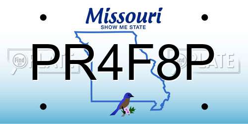 PR4F8P Missouri License Plate