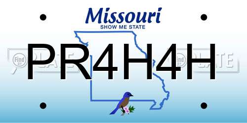 PR4H4H Missouri License Plate