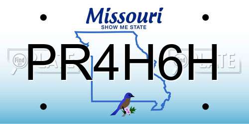 PR4H6H Missouri License Plate