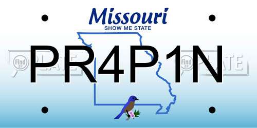 PR4P1N Missouri License Plate