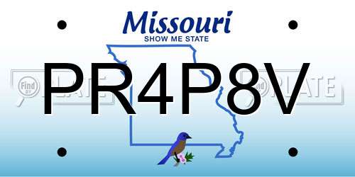 PR4P8V Missouri License Plate