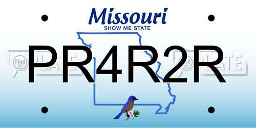 PR4R2R Missouri License Plate