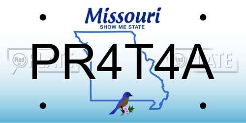 PR4T4A Missouri License Plate