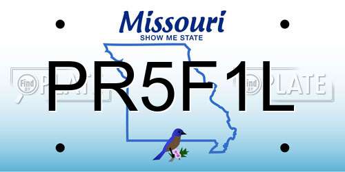 PR5F1L Missouri License Plate