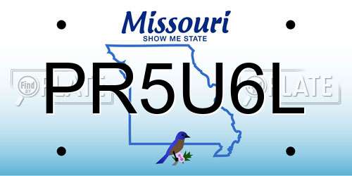 PR5U6L Missouri License Plate