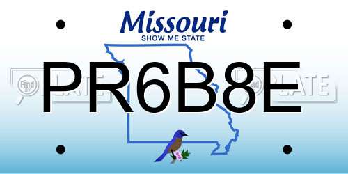 PR6B8E Missouri License Plate