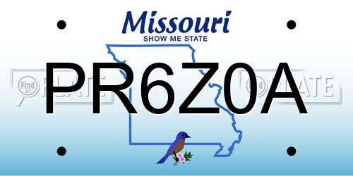 PR6Z0A Missouri License Plate