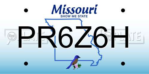 PR6Z6H Missouri License Plate