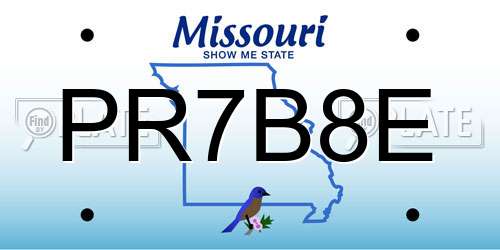 PR7B8E Missouri License Plate