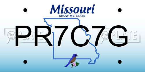 PR7C7G Missouri License Plate