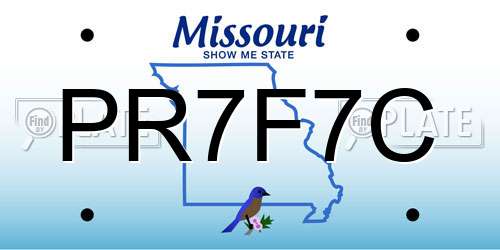 PR7F7C Missouri License Plate