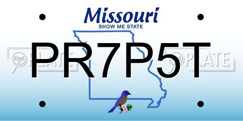 PR7P5T Missouri License Plate
