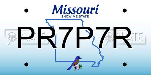 PR7P7R Missouri License Plate