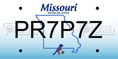 PR7P7Z Missouri License Plate