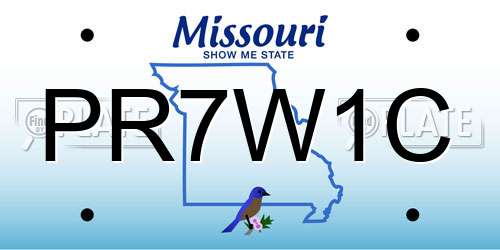 PR7W1C Missouri License Plate