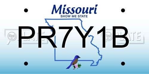 PR7Y1B Missouri License Plate