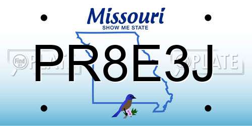 PR8E3J Missouri License Plate