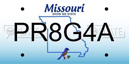 PR8G4A Missouri License Plate