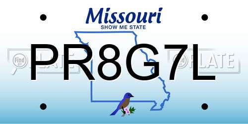 PR8G7L Missouri License Plate