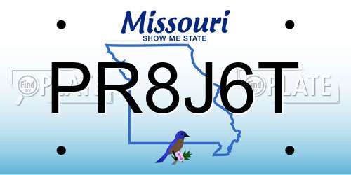 PR8J6T Missouri License Plate
