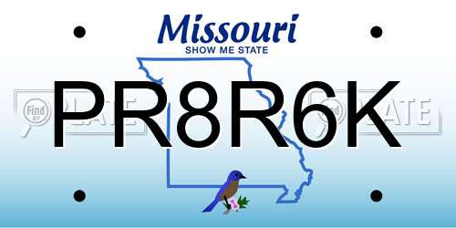 PR8R6K Missouri License Plate