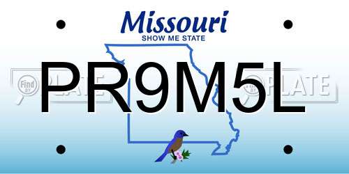 PR9M5L Missouri License Plate