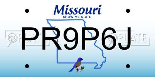 PR9P6J Missouri License Plate
