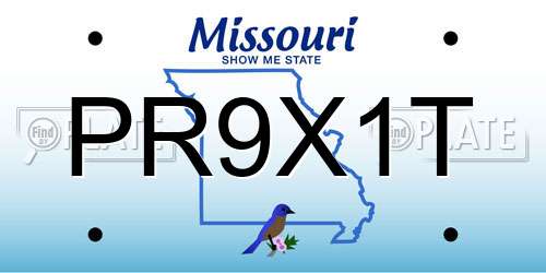 PR9X1T Missouri License Plate