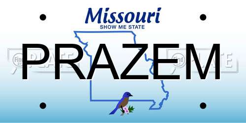 PRAZEM Missouri License Plate