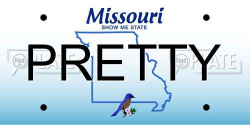 PRETTY Missouri License Plate