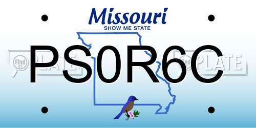 PS0R6C Missouri License Plate