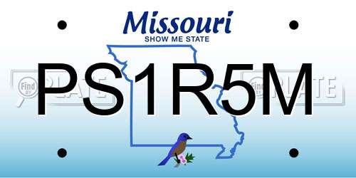 PS1R5M Missouri License Plate