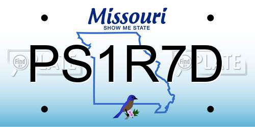 PS1R7D Missouri License Plate