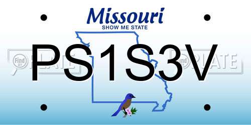 PS1S3V Missouri License Plate