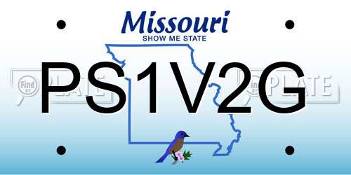PS1V2G Missouri License Plate