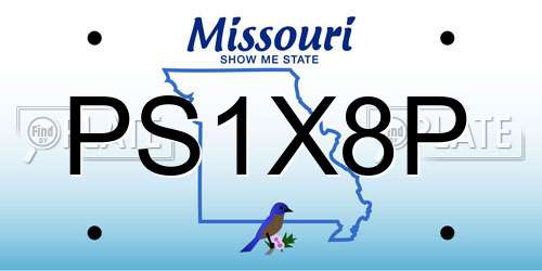 PS1X8P Missouri License Plate