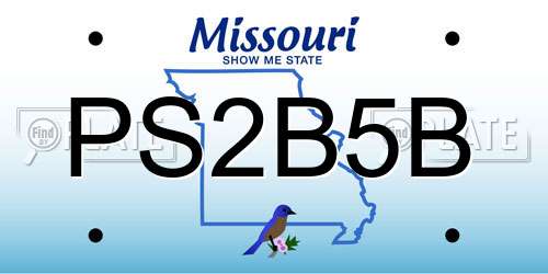 PS2B5B Missouri License Plate