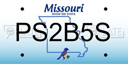 PS2B5S Missouri License Plate
