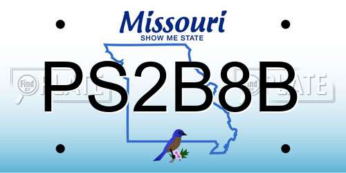 PS2B8B Missouri License Plate